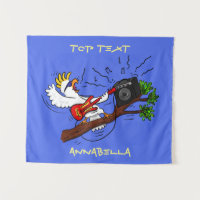 Funny cockatoo speelt rockgitaar cartoon