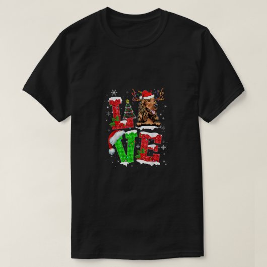 Funny Cocker Spaniel Dog Tree kerstlampjes Xma T-shirt (Design voorkant)