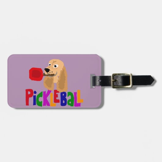 Funny Cocker Spaniel met Pickleball Paddle Bagagelabel (Voorkant horizontaal)