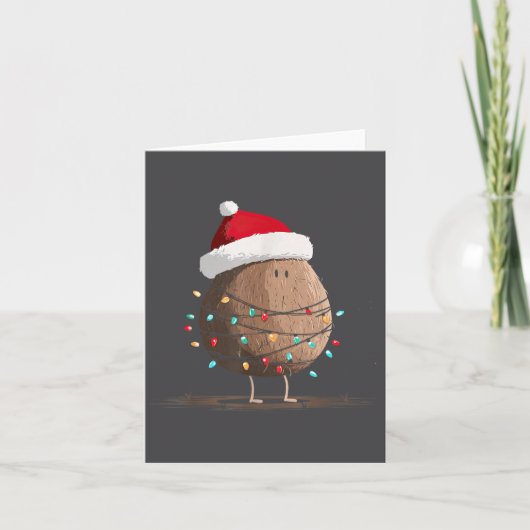 Funny Coconut Christmas Graphics Lights Lover  Kaart (Voorkant)