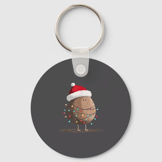 Funny Coconut Christmas Graphics Lights Lover Sleutelhanger (Voorkant)