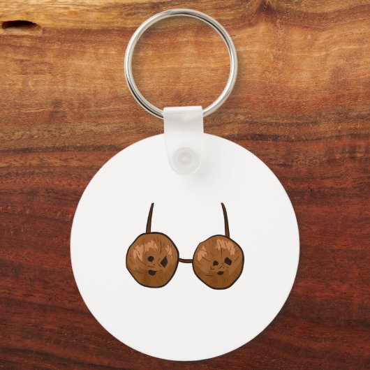 Funny Coconut Summer Coconuts Bra Funny Halloween Sleutelhanger (Voorkant)