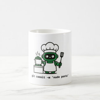 Funny Coder Mug — git commit made pasta