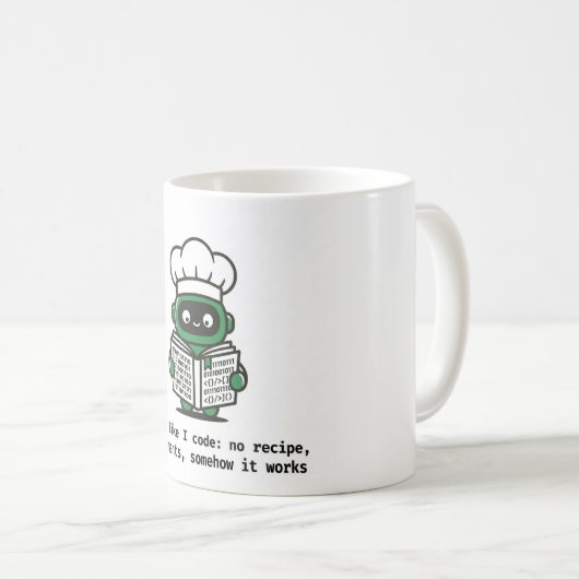 Funny Coder Mug — I Cook Like I Code (Devant droit)