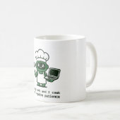 Funny Coder Mug — I Debug Code and I Cook (Devant droit)
