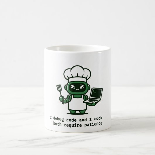 Funny Coder Mug — I Debug Code and I Cook (Centre)