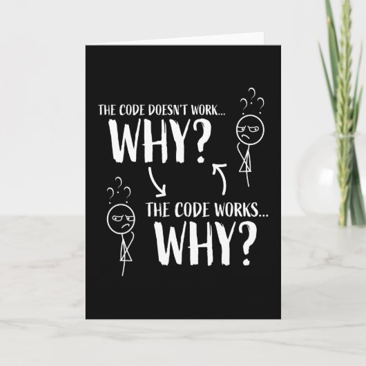 Funny Coding Programmer Gift voor Geek Kaart (Voorkant)
