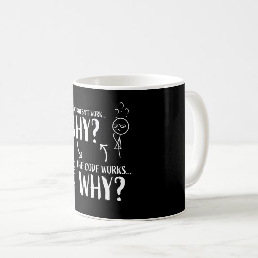 Funny Coding Programmer Gift voor Geek Koffiemok (Voorkant rechts)