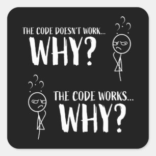 Funny Coding Programmer Gift voor Geek Vierkante Sticker