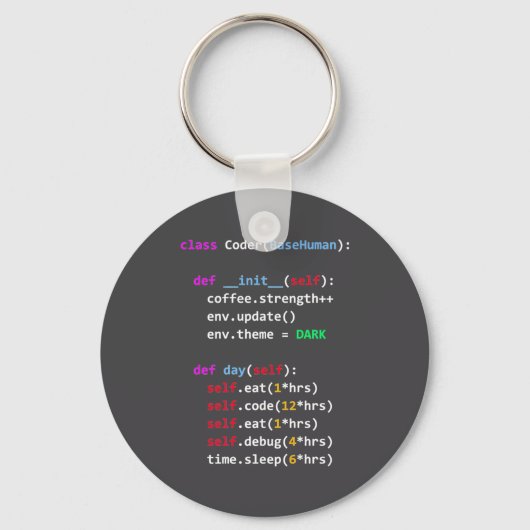 Funny Coding Python Cl Eat Code Sleep Sleutelhanger (Voorkant)