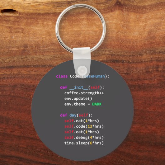 Funny Coding Python Cl Eat Code Sleep  Sleutelhanger (Voorkant)
