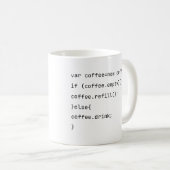 Funny Coding var coffee = new Coffee() Programmers Koffiemok (Voorkant rechts)