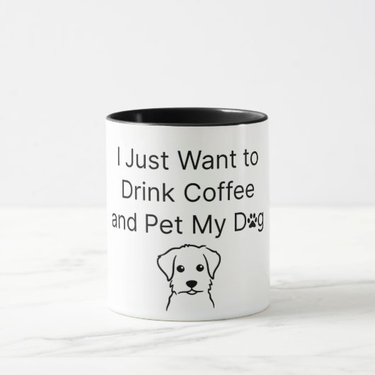 Funny "Coffee and Dog" Sarcastic Quote Mug (Centre)