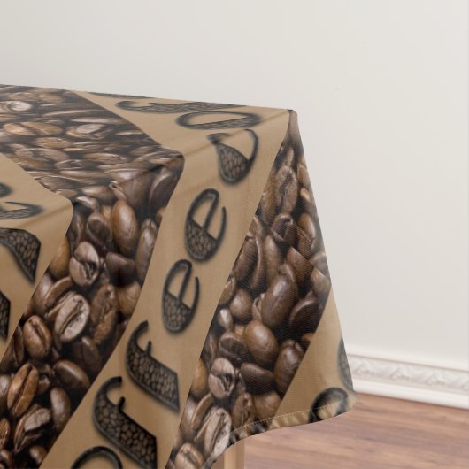Funny Coffee Beans Typografie Tablecloth Tafelkleed (Voorbeeld)