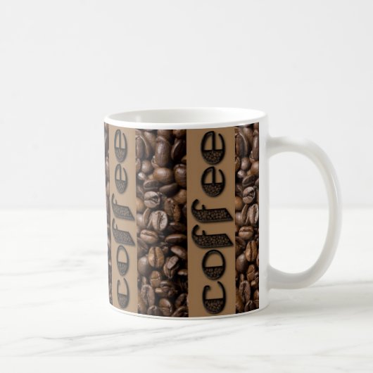 Funny Coffee Beans Typography Coffee Lovers Mug Koffiemok (Rechts)