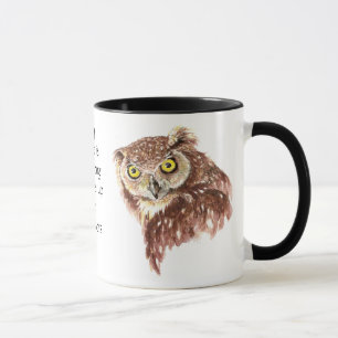 Funny Coffee, Caffeine, Quote Owl met Attitude Mok
