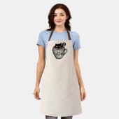 Funny Coffee Cat Apron Schort (Gedragen)