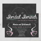 Funny Coffee Chalkboard Bridesmaid Brunch Kaart (Voorkant / Achterkant)