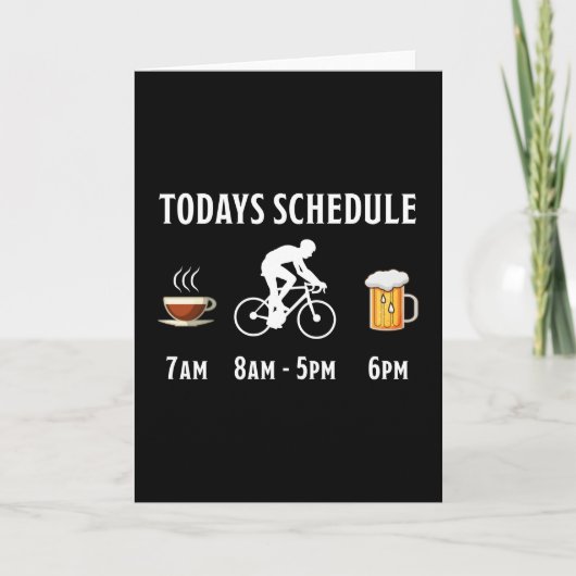 Funny Coffee Cycling Beer Gift Cyclist Kaart (Voorkant)