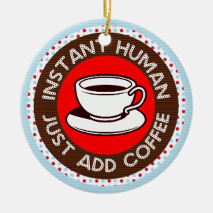 Funny Coffee Gezegde kerstversiering Keramisch Ornament