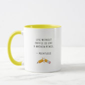 Funny Coffee Gezegde Modern Fun Humor Mok (Links)