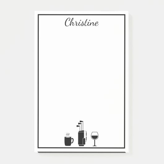 Funny Coffee Golf Vin Personnalisé Post-it Notes (Devant)