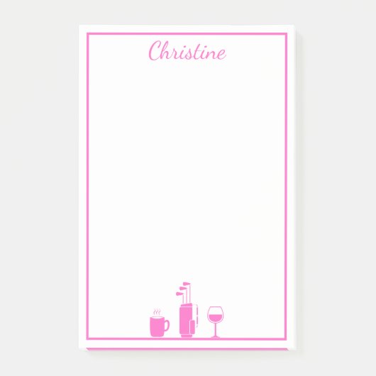 Funny Coffee Golf Wine, gepersonaliseerd Post-it® Notes (Voorkant)