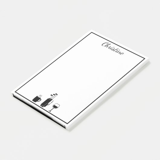 Funny Coffee Golf Wine Personalized Post-it Notes (Schuin)