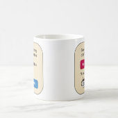 Funny Coffee Jokes Refill Reset Button Gezegde Koffiemok (Center)