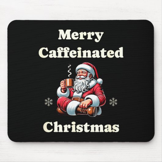 Funny Coffee Lover Holiday Merry Caffeinated Chris Muismat (Voorkant)