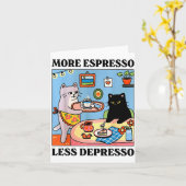 Funny Coffee Lover With Cute Cat More Espresso Les Kaart (Gele Bloem)
