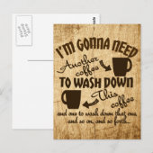 Funny Coffee Lover's Caffeine Typografie Briefkaart (Voorkant / Achterkant)