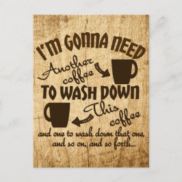 Funny Coffee Lover's Caffeine Typografie Briefkaart