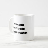 Funny Coffee Mok - Hardlopen op koffie en sarcasme (Voorkant links)