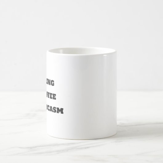 Funny Coffee Mok - Hardlopen op koffie en sarcasme (Center)