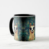 Funny Coffee Mok met Curious Llama (Voorkant links)