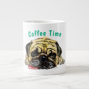 Funny Coffee Mok met Pug Dog - aangepaste tekst