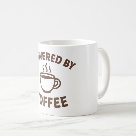 Funny Coffee Mok - "Powered by Coffee" Ontwerp (Voorkant rechts)