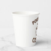 Funny Coffee Mok - "Powered by Coffee" Ontwerp Papieren Bekers (Rechts)