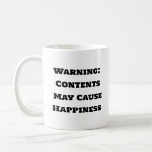 Funny Coffee Mok - Waarschuwingsinhoud kan geluk v