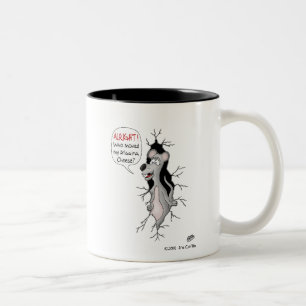 Funny Coffee Mok: Wie heeft mijn kaas verplaatst? Tweekleurige Koffiemok