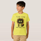 Funny Coffee Monster Mug Design - It's Fine  T-shirt (Voorkant volledig)