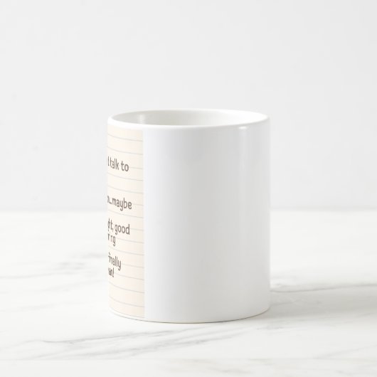 Funny Coffee Mood Checklist Mug – I'm Finally Huma (Centre)