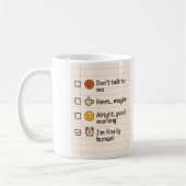 Funny Coffee Mood Checklist Mug – I'm Finally Huma Koffiemok (Links)