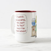 Funny Coffee Mugs: Als het werk zo geweldige is Tweekleurige Koffiemok (Voorkant links)
