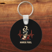 Funny Coffee Nurse Ekg Nurses Energy Caffeine Love Sleutelhanger (Voorkant)