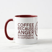 Funny Coffee omdat het Beheer van de Woede duur is Mok (Links)
