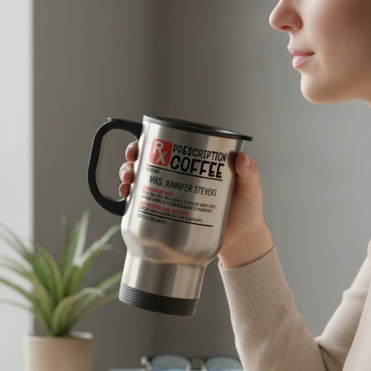 Funny Coffee Prescription Persoonlijke naam Reisbeker