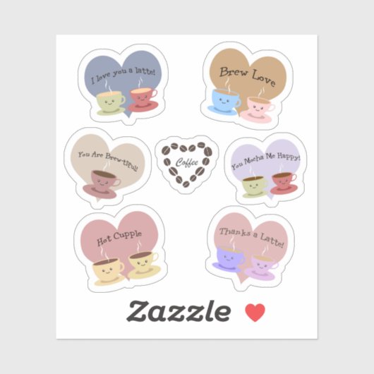 Funny Coffee Puns sticker set (Vel)