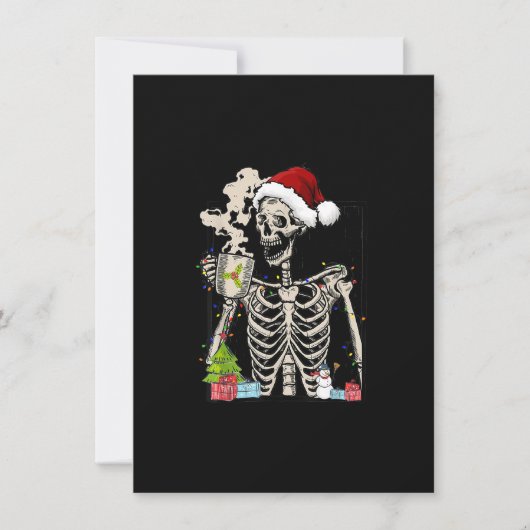 Funny Coffee Skeleton Xmas Koffie Drink Christm Kaart (Voorkant)